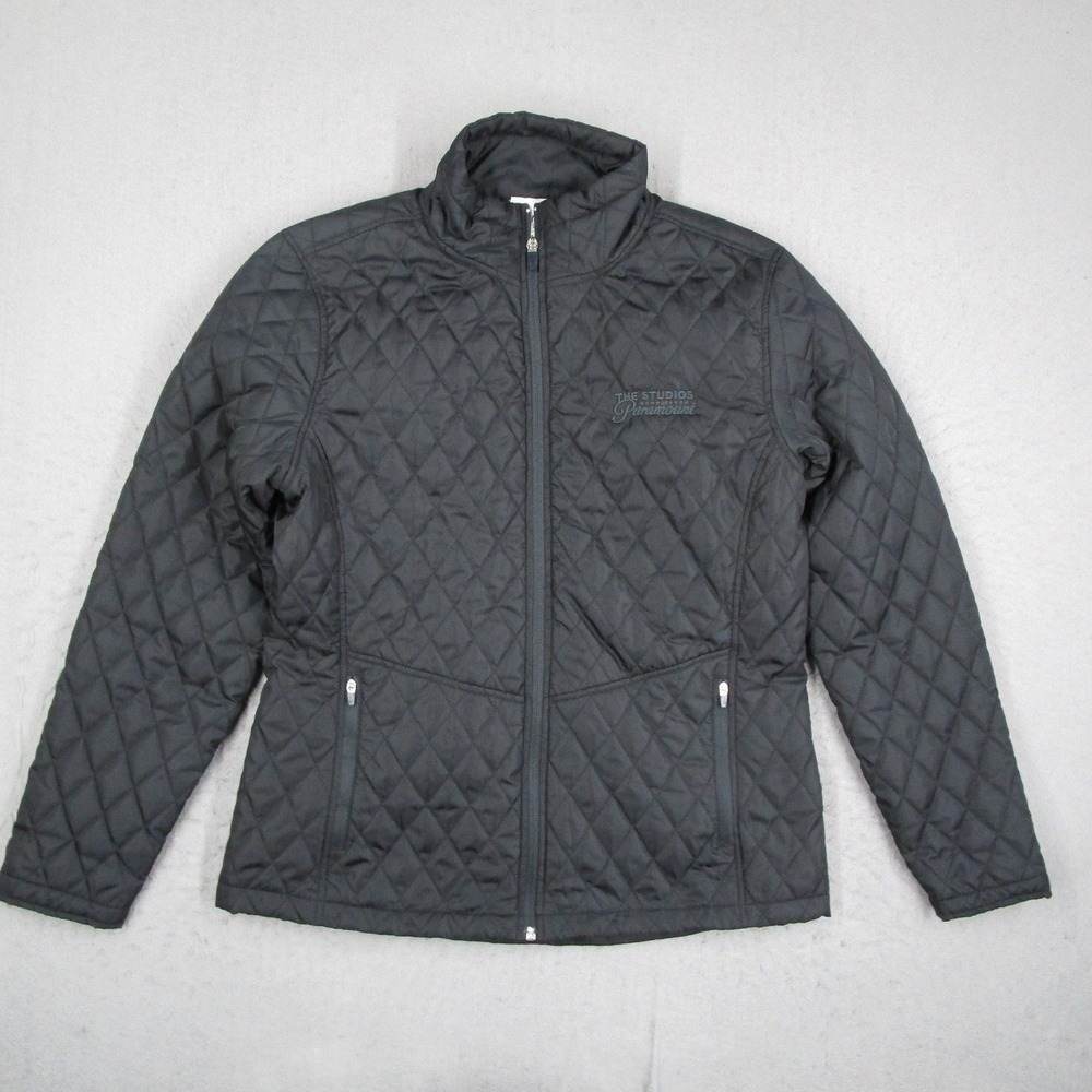 Paramount Pictures Studios Womens Black Quilted Full Zip Jacket Size M 74019